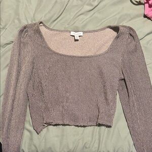 Topshop Textured Gray Knit Top